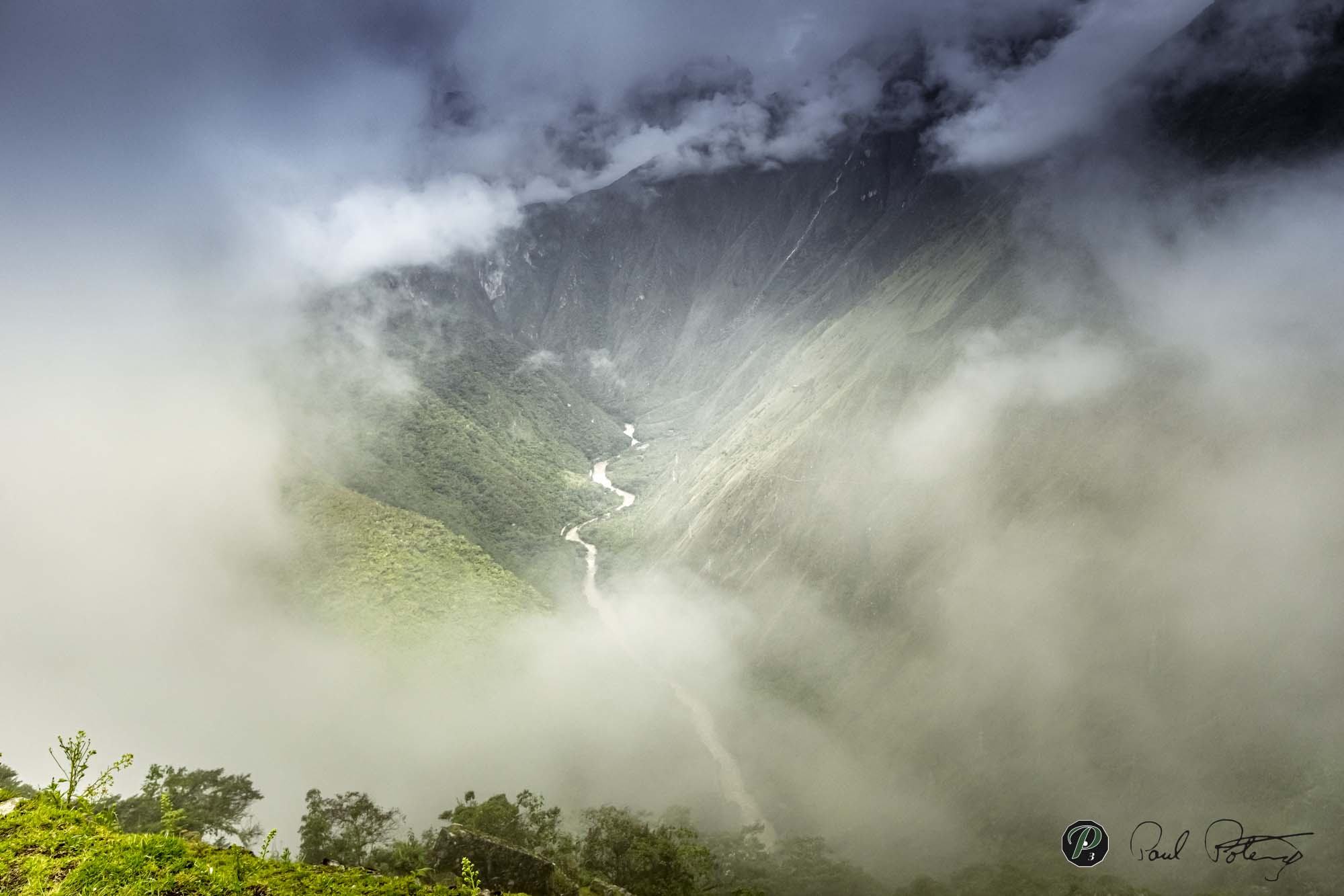  THROUGH THE CLOUDS THE RIVER BELOW 